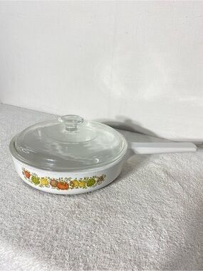 Vintage CorningWare Wildflower Rangetoppers 8.5" Skillet Pan N-8 1/2-B with Lid